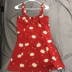 Cotton Candy LA red floral print dress in size M